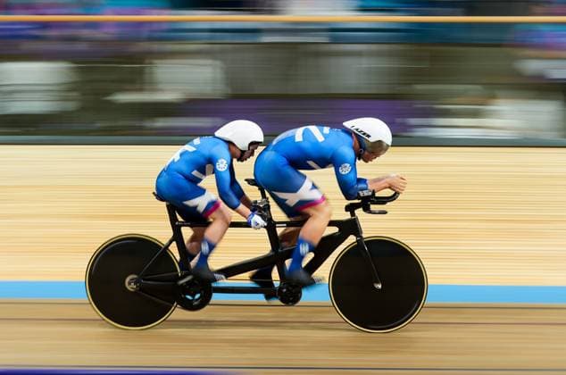 Neil Fachie MBE & his Pilot Aaron Pope of Scotland win gold in the Men s Tandem B 1000m Time Trial. Glasgow 2026 Commonwealth Games, Day Eight, Glasgow, Scotland, UK - 30 Jul 2026Glasgow Scotland United Kingdom  Copyright: xStuartxWallace Shutterstockx 17016079a