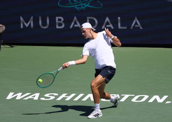 July 30, 2026, Washington, Illinois, USA: JAKUB MENSIK of Czech Republic during the match against B. Nakashima of USA in the second round of Mubadala Washington DC, USA. Tennis: Mubadala DC Open - Jakub Mensik  - ZUMAc278 20260730_zsp_c278_001 Copyright: xMarcinxCholewinskix