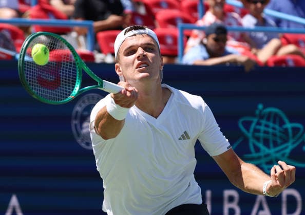 July 30, 2026, Washington, Illinois, USA: JAKUB MENSIK of Czech Republic during the match against B. Nakashima of USA in the second round of Mubadala Washington DC, USA. Tennis: Mubadala DC Open - Jakub Mensik  - ZUMAc278 20260730_zsp_c278_008 Copyright: xMarcinxCholewinskix