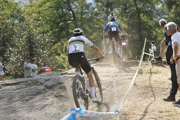 30.07.2026, Monteceneri, Monte Ceneri, 2026 UEC MTB European Championship, EM, Europameisterschaft XCC Women Elite s Final (cross country short track) Alessandra Keller 2 (SUI) following Jenny Rissveds 1 (SWE) Monteceneri Monte Ceneri Ticino Switzerland *** July 30, 2026, Monteceneri, Monte Ceneri, 2026 UEC MTB European Championship XCC Women s Elite Final, cross-country short track: Alessandra Keller (2, SUI) trailing Jenny Rissveds (1, SWE) in Monteceneri, Monte Ceneri, Ticino, Switzerland Copyright: xJustPictures.ch FrancescoxMinghettix jp-en-FrMi-_NG_0186