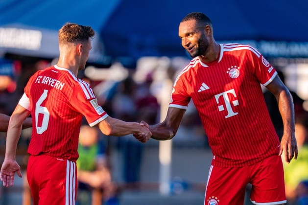 Trainingslager, Testspiel, FC Rottach Egern vs. FC Bayern München am 30.07.2026 in Rottach-Egern Joshua Kimmich Aleksandar Pavlovic Jonathan Tah *** Training camp, friendly match, FC Rottach Egern vs. FC Bayern Munich on July 30, 2026, in Rottach Egern: Joshua Kimmich, Aleksandar Pavlovic, Jonathan Tah Copyright: xBahhoxKarax