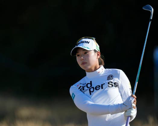 LYTHAM, ENGLAND - JULY 30: Fuka Suga (JPN) chips to the 14th green during Round 1 at the 50th AIG Women™s Open Championship at the Royal Lytham and St Anne™s Golf Club, Lytham on July 30, 2026 in Lancashire, England The 50th AIG Women™s Open Championship