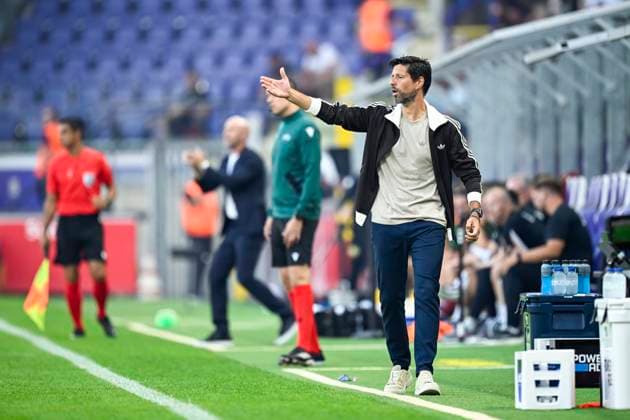 RSC Anderlecht v Hammarby IF - UEFA Europa League ANDERLECHT, BELGIUM - JULY 30 : Bruno Vitor head coach of RSC Anderlecht in action during the UEFA Europa League 2025 26 second qualifying round second leg between RSC Anderlecht and Hammarby IF on July 30, 2026 in Anderlecht, Belgium, 30 07 2026 Anderlecht Belgium  Copyright: xTomasxSiskx