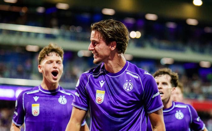 SOCCER - UEFA ECL, A.Wien vs Liepaja VIENNA,AUSTRIA,30.JUL.26 - SOCCER - UEFA Conference League, qualification, Austria Wien vs FK Liepaja. Image shows the rejoicing of A.Wien.  GEPAxpictures xEdgarxEisner