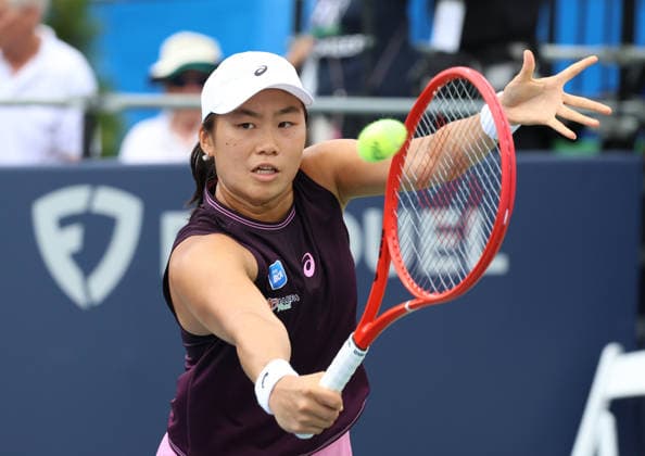 July 30, 2026, Washington, Illinois, USA: JANICE TJEN of Indonesia during the match against A. Kalinskaya in the second round of Mubadala Washington DC, USA. Tennis: Mubadala DC Open - Janice Tjen  - ZUMAc278 20260730_zsp_c278_043 Copyright: xMarcinxCholewinskix