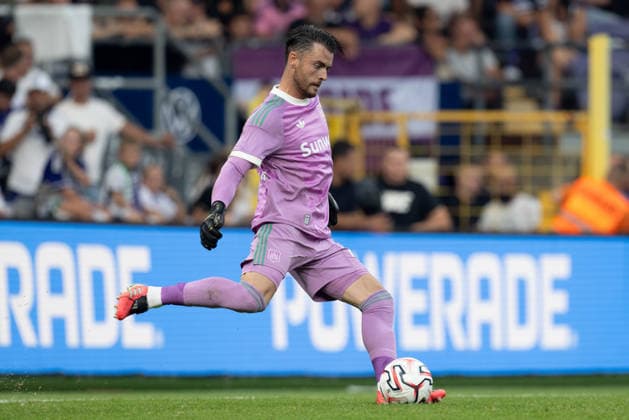 260730 RSC Anderlecht vs Hammarby IF goalkeeper Colin Coosemans (26) of Anderlecht pictured pictured during the Second qualifying round - 2nd leg in the 2026-2027 Uefa Europa League season between RSC Anderlecht and Hammarby IF from Sweden on July 30 , 2026 in Anderlecht, Belgium. (Photo by David Catry Isosport) Anderlecht Belgium  Copyright: xDavidxCatryx 20260730DC2_8846