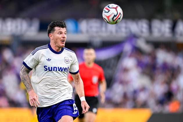 RSC Anderlecht v Hammarby IF - UEFA Europa League ANDERLECHT, BELGIUM - JULY 30 : Biancone Giulian defender of RSC Anderlecht in action during the UEFA Europa League 2026 27 second qualifying round second leg between RSC Anderlecht and Hammarby IF on July 30, 2026 in Anderlecht, Belgium, 30 07 2026 Anderlecht Belgium  Copyright: xTomasxSiskx