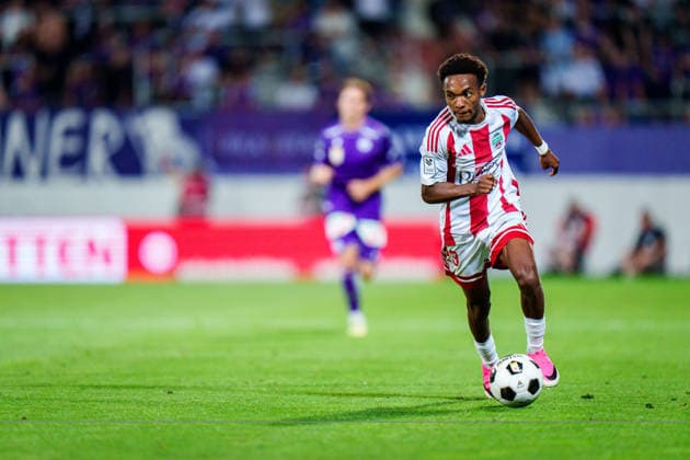 SOCCER - UEFA ECL, A.Wien vs Liepaja VIENNA,AUSTRIA,30.JUL.26 - SOCCER - UEFA Conference League, qualification, Austria Wien vs FK Liepaja. Image shows Amar Haidara (Liepaja).  GEPAxpictures xEdgarxEisner