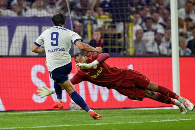 260730 RSC Anderlecht vs Hammarby IF Mihajlo Cvetkovic (9) of Anderlecht scores the 2-1 goal pictured during the Second qualifying round - 2nd leg in the 2026-2027 Uefa Europa League season between RSC Anderlecht and Hammarby IF from Sweden on July 30 , 2026 in Anderlecht, Belgium. (Photo by David Catry Isosport) Anderlecht Belgium  Copyright: xDavidxCatryx 20260730DC2_0328