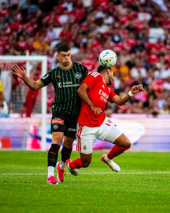 July 30, 2026, Lisbon, Lisbon, Portugal: Vangelis Pavlidis of SL Benfica suffers a foul during UEFA Europa League-2nd Qualifying RoundÃ¢â‚¬2nd Leg, match between SL Benfica and FC St. Gallen at Luz Stadium, Lisbon, Portugal, on july 30, 2026. Soccer2026: SL Benfica Vs FC St. Gallen  - ZUMAr200 20260730_zsp_r200_013 Copyright: xNunoxReisinhox