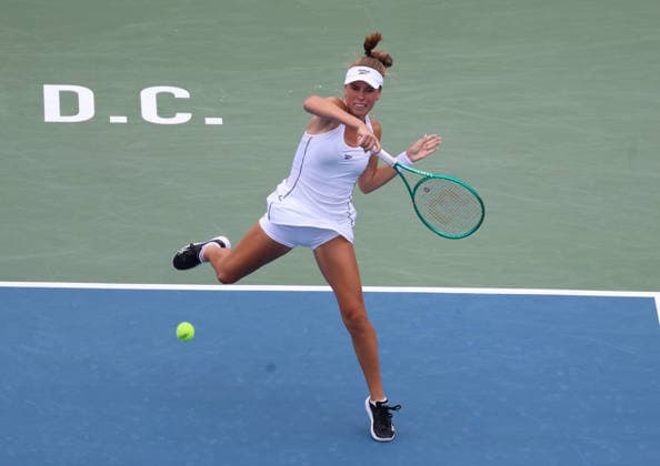 July 30, 2026, Washington, Illinois, USA: MAGDALENA FRECH of Poland during the match against J. Pegula of USA in the second round of Mubadala Washington DC, USA. Tennis: Mubadala DC Open - Magdalena Frech  - ZUMAc278 20260730_zsp_c278_055 Copyright: xMarcinxCholewinskix