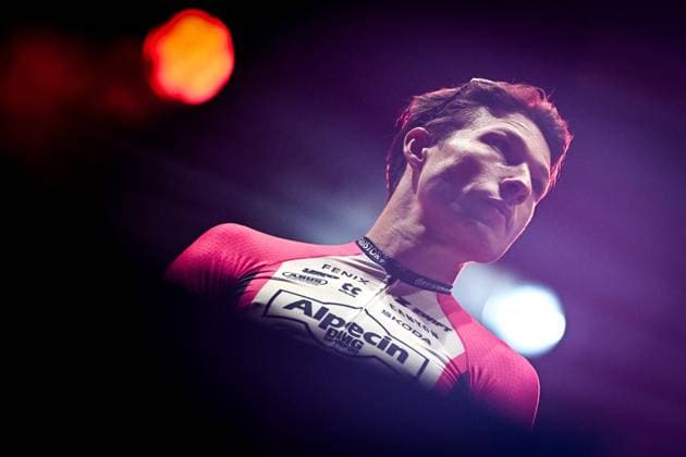Belgian Jasper Philipsen of Alpecin-Premier Tech pictured on the podium after the Natourcriterium Herentals cycling race, Thursday 30 July 2026 in Herentals. The contest is a part of the traditional criteriums , local races in which mainly cyclists who rode the Tour de France compete. ELIASxROM  x182429462x