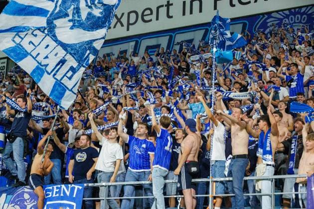 Gent s supporters celebrate after winning a soccer game between Belgian KAA Gent and Ukrainian FC LNZ Cherkasy, Thursday 30 July 2026 in Gent, the return leg of the second qualifying round for the UEFA Conference League. The first leg ended in a 0-0 draw. KURTxDESPLENTER  x182429468x