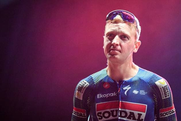 Belgian Tim Merlier of Soudal Quick-Step pictured on the podium after the Natourcriterium Herentals cycling race, Thursday 30 July 2026 in Herentals. The contest is a part of the traditional criteriums , local races in which mainly cyclists who rode the Tour de France compete. ELIASxROM  x182429719x