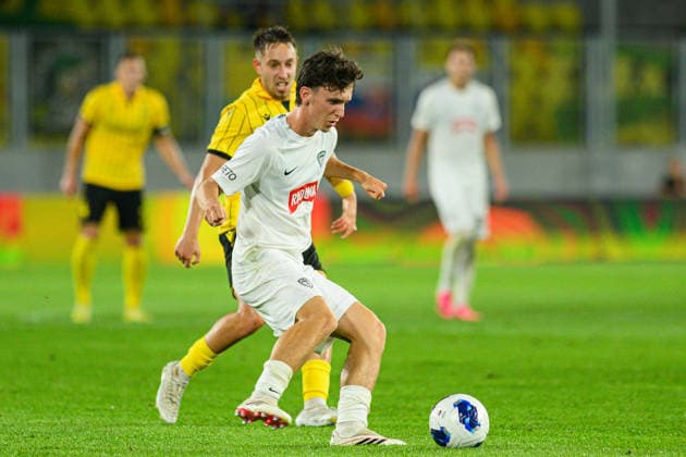 Fabian Bzdyl seen during UEFA Conference League 2026 27 2nd qualifying round 2nd leg match between teams of GKS Katowice and MSK Zilina in Katowice, Poland (Tomasz Karczewski Ball Raw Images) Katowice Arena Katowice Poland Copyright: xTomaszxKarczewskix tomaszkarczewski_gks_zilina_2627_TK1_8353