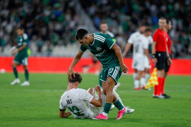Panathinaikos F.C. v Paksi FC UEFA Europa Conference League Vicente Taborda of Panathinaikos F.C. and Gábor Vas of Paksi FC at the end of the UEFA Europa Conference League match at the Olympic Stadium (Greece), Marousi 30 07 2026 UK Newspapers OUT Copyright: xYannisxHalasx FIL-23688-0074