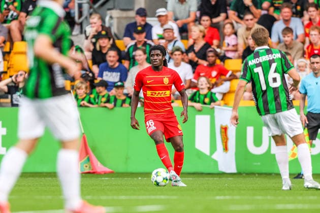 FC Nordsjaelland v GAIS, UEFA Conference League qualification, Farum, Denmark Farum, Denmark. 30th, July 2026. Caleb Yirenkyi (36) of FC Nordsjaelland seen during the UEFA Conference League qualification match between FC Nordsjaelland and GAIS at Right to Dream Park. Denmark, Farum  Copyright: xGonzalesxPhoto RunexMathiesenx