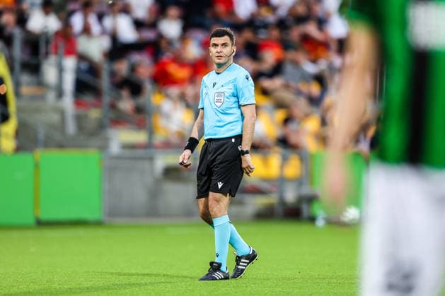 FC Nordsjaelland v GAIS, UEFA Conference League qualification, Farum, Denmark Farum, Denmark. 30th, July 2026. Referee Giorgi Avazashvili seen during the UEFA Conference League qualification match between FC Nordsjaelland and GAIS at Right to Dream Park. Denmark, Farum  Copyright: xGonzalesxPhoto RunexMathiesenx