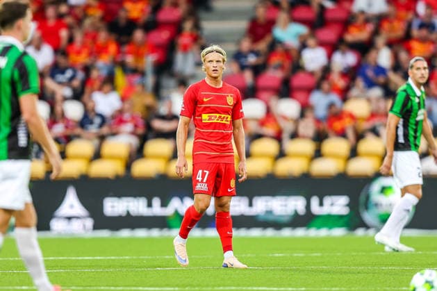 FC Nordsjaelland v GAIS, UEFA Conference League qualification, Farum, Denmark Farum, Denmark. 30th, July 2026. Malte Heyde (47) of FC Nordsjaelland seen during the UEFA Conference League qualification match between FC Nordsjaelland and GAIS at Right to Dream Park. Denmark, Farum  Copyright: xGonzalesxPhoto RunexMathiesenx