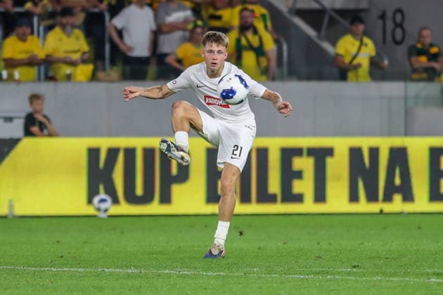 Katowice 30.07.2026. Pilka nozna Liga Konferencji UEFA sezon 2025 2026 runda 2 mecz: GKS Katowice - MSK Zilina --- Football UEFA Conference League season 2025 2026 round 2 match: GKS Katowice - MSK Zilina nz Timotej Hranica Fot. Kacper Staniec NEWSPIX.PL --- newspix.pl POLAND OUT! 