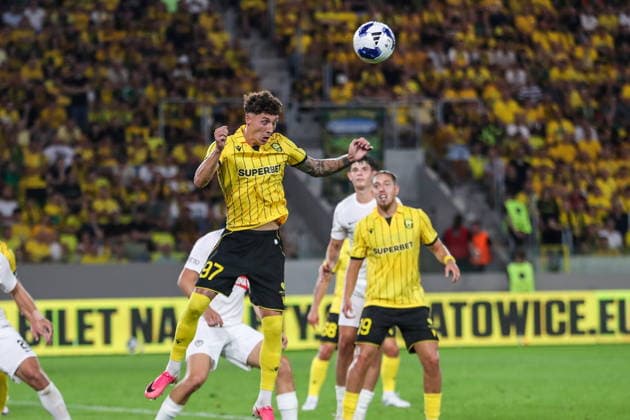 Katowice 30.07.2026. Pilka nozna Liga Konferencji UEFA sezon 2025 2026 runda 2 mecz: GKS Katowice - MSK Zilina --- Football UEFA Conference League season 2025 2026 round 2 match: GKS Katowice - MSK Zilina nz Erik Jirka Fot. Kacper Staniec NEWSPIX.PL --- newspix.pl POLAND OUT! 