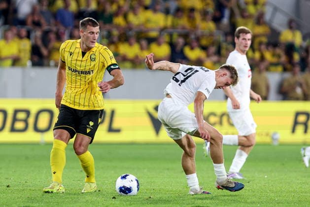 30.07.2026, Katowice Liga Konferencji UEFA sezon 2026 27 runda II kwalifikacji, GKS Katowice - MSK Zilina - UEFA Conference League football Match season 2026 27 round II qualification GKS Katowice - MSK Zilina Nz. Arkadiusz Jedrych Timotej Hranica Fot. Michal Chwieduk Arena Akcji NEWSPIX.PL --- newspix.pl POLAND OUT! 