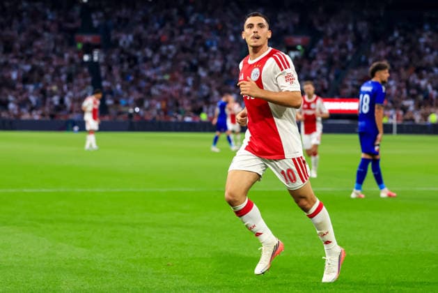 AMSTERDAM, NETHERLANDS - JULY 30: Oscar Gloukh of AFC Ajax celebrates after scoring his team s third goal during the UEFA Conference League 2026 27 second qualifying round second leg match between AFC Ajax and at Johan Cruijff Arena on July 30, 2026 in Amsterdam, Netherlands.  Copyright: xRenexNijhuis MBxMediax