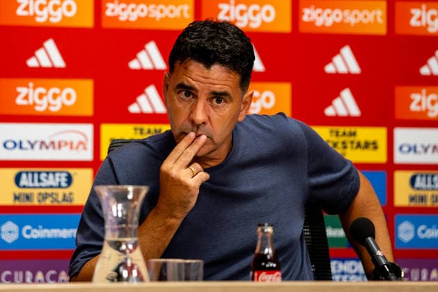 AMSTERDAM, NETHERLANDS - JULY 30: AFC Ajax head coach Michel attends a press conference, PK, Pressekonferenz after the UEFA Conference League 2026 27 second qualifying round second leg match between AFC Ajax and at Johan Cruijff Arena on July 30, 2026 in Amsterdam, Netherlands.  Copyright: xRenexNijhuis MBxMediax