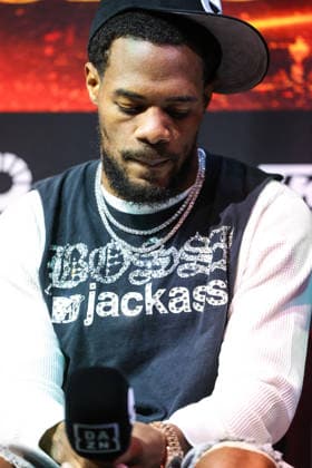 July 30, 2026: Lightweight Lamont Roach Jr. on stage during the press conference, PK, Pressekonferenz for the Roach Jr. vs Zepeda event at the Skybox Lounge inside the Virgin Hotels on July 30, 2026 in Las Vegas, NV. CSM. Las Vegas United States of America - ZUMAc04_ 20260730_zma_c04_071 Copyright: xChristopherxTrimx
