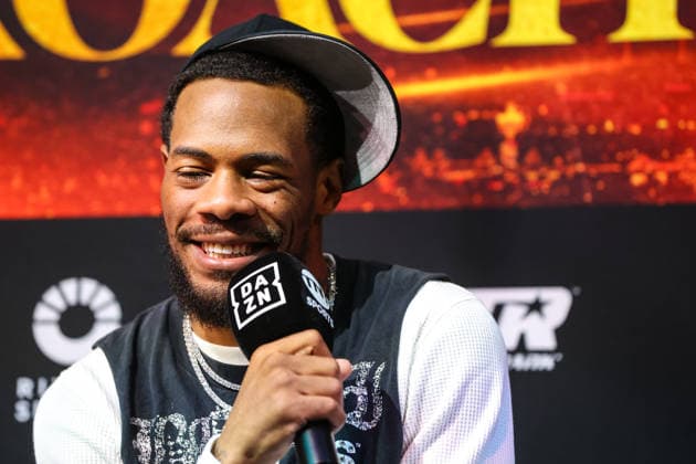 July 30, 2026: Lightweight Lamont Roach Jr. on stage during the press conference, PK, Pressekonferenz for the Roach Jr. vs Zepeda event at the Skybox Lounge inside the Virgin Hotels on July 30, 2026 in Las Vegas, NV. CSM. Boxing 2026: Roach Jr. Vs Zepeda JUL 30  - ZUMAc04_ 20260730_zma_c04_107 Copyright: xChristopherxTrimx