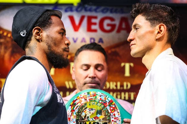 Boxing 2026: Roach Jr. Vs Zepeda JUL 30 July 30, 2026: (L-R) Lightweights Lamont Roach Jr. and William Zepeda face-off on stage during the press conference, PK, Pressekonferenz for the Roach Jr. vs Zepeda event at the Skybox Lounge inside the Virgin Hotels on July 30, 2026 in Las Vegas, NV. Christopher Trim CSM. (Credit Image: Â Christopher Trim Cal Media) Las Vegas Nevada United States of America EDITORIAL USE ONLY Copyright: xx ZUMA-20260730_zma_c04_099.jpg ChristopherxTrimx csmphotothree507207