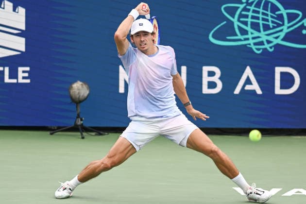 July 30, 2026, Washington, D.C, U.S: ALEX DE MINAUR hits a forehand during his match against Cruz Hewitt at the Rock Creek Tennis Center. Tennis 2026 - Mubadala Open  - ZUMAg196 20260730_zap_g196_003 Copyright: xKylexGustafsonx