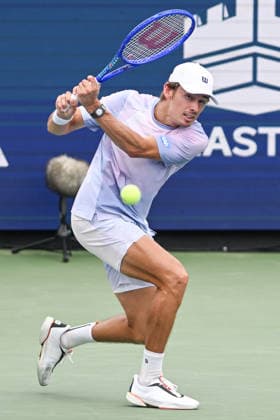 July 30, 2026, Washington, D.C, U.S: ALEX DE MINAUR hits a backhand during his match against Cruz Hewitt at the Rock Creek Tennis Center. Tennis 2026 - Mubadala Open  - ZUMAg196 20260730_zap_g196_024 Copyright: xKylexGustafsonx
