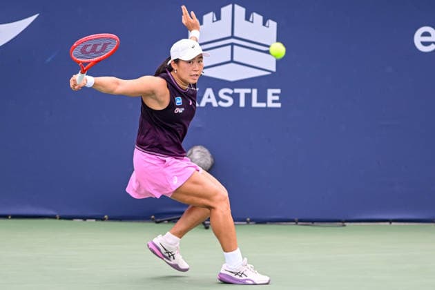 July 30, 2026, Washington, D.C, U.S: JANICE TJEN hits a backhand during her match against Anna Kalinskaya at the Rock Creek Tennis Center. Washington U.S - ZUMAg196 20260730_zap_g196_025 Copyright: xKylexGustafsonx