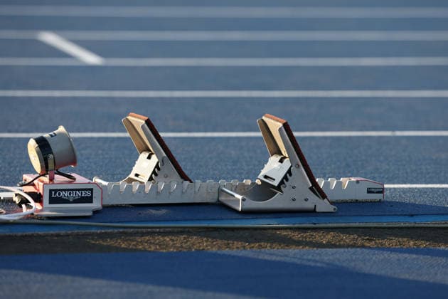 July 30, 2026, Glasgow, Scotland, Great Britain: Starting blocks as seen ahead of the Athletics Women s 200m Semi Finals of the Commonwealth Games Glasgow 2026 at the Scotstoun Stadium in Glasgow, Scotland. Glasgow Great Britain - ZUMAc179 20260730_zep_c179_098 Copyright: xMickaelxChavetx