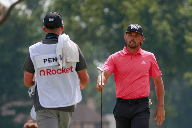 U.S. Senior Open Championship DETROIT, MICHIGAN - JULY 30: Marco Penge of Horsham, England passes his club to his caddie on the 16th fairway during the first round of the Rocket Classic 2026 at the Detroit Golf Club in Detroit, Michigan, USA, July 30, 2026. Detoit Michian United States  Copyright: xAmyxLemusx originalFilename:lemus-ussenior260730_npLX2.jpg