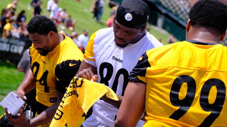 July 30, 2026: Darnell Washington 80 during the Pittsburgh Steelers training camp in Latrobe, PA CSM NFL, American Football Herren, USA 2026: Steelers Training Camp JULY 30  - ZUMAcp5_ 20260730_faf_cp5_088 Copyright: xJasonxPohuskix