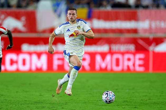 HARRISON, NJ - JULY 30: Gabriel Gudmundsson 3 of Leeds United FC during the game against Sunderland AFC on July 30, 2026 at Sports Illustrated Stadium in Harrison, New Jersey. (Photo by Rich Graessle Icon Sportswire) SOCCER: JUL 30 Leeds United v Sunderland AFC EDITORIAL USE ONLY Icon260723029598