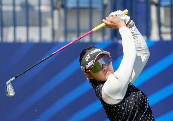 Golf: Women s British Open Chisato Iwai of Japan hits off the first tee during the first round of the Women s British Open golf tournament on July 30, 2026, at Royal Lytham &amp; St Annes Golf Club in Lytham St Annes, England.  A14AA0005624665P