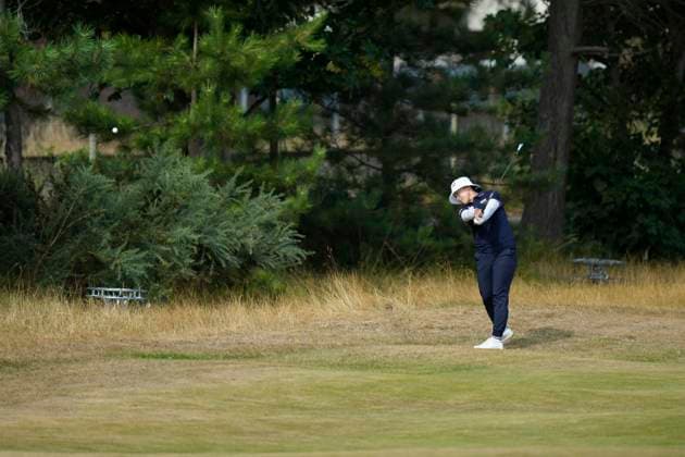 LYTHAM, ENGLAND - JULY 30: Amy Yang (KOR) plays from the rough on the third hole during Round 1 at the 50th AIG Women™s Open Championship at the Royal Lytham and St Anne™s Golf Club, Lytham on July 30, 2026 in Lancashire, England The 50th AIG Women™s Open Championship