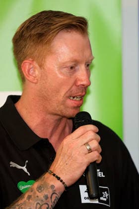 HANDBALL - HBL, Kiel, training camp GRAZ,AUSTRIA,31.JUL.26 - HANDBALL - HBL Handball-Bundesliga, THW Kiel, press conference, PK, Pressekonferenz Image shows head coach Boerge Lund (Kiel).  GEPAxpictures xMarioxBuehner-Weinrauch