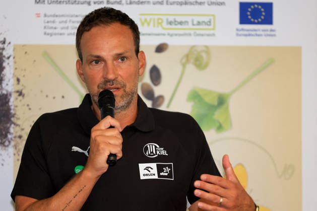 HANDBALL - HBL, Kiel, training camp GRAZ,AUSTRIA,31.JUL.26 - HANDBALL - HBL Handball-Bundesliga, THW Kiel, press conference, PK, Pressekonferenz Image shows managing director Viktor Szilagyi (Kiel).  GEPAxpictures xMarioxBuehner-Weinrauch