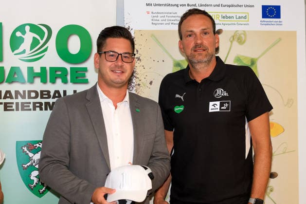 HANDBALL - HBL, Kiel, training camp GRAZ,AUSTRIA,31.JUL.26 - HANDBALL - HBL Handball-Bundesliga, THW Kiel, press conference, PK, Pressekonferenz Image shows member of state parliament Gerhard Hirschmann (Styria) and managing director Viktor Szilagyi (Kiel).  GEPAxpictures xMarioxBuehner-Weinrauch