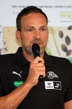 HANDBALL - HBL, Kiel, training camp GRAZ,AUSTRIA,31.JUL.26 - HANDBALL - HBL Handball-Bundesliga, THW Kiel, press conference, PK, Pressekonferenz Image shows managing director Viktor Szilagyi (Kiel).  GEPAxpictures xMarioxBuehner-Weinrauch
