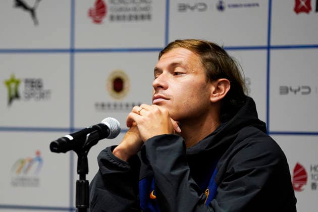 HONGKONG-SOCCER FOOTBALL-FEST NicolÃ² Barella of Inter Milan during Pre-Match press conference, PK, Pressekonferenz at Kai Tan Stadium during the Hong Kong Football Festival 2026 in Hong Kong, July 31, 2026. NEXPHER Vernon Yuen HONG KONG