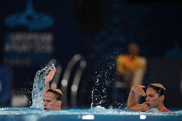 France, Paris, Centre Aquatique Olympique Metropole du Grand Paris, 31.07.2026, European Aquatics Championships Artistic Swimming - Day 1 - Duet Free Preliminary, Laelys Alavez and Romane Lunel of France Photo by Eibner Pressefoto Tino Henschel European Aquatics Championships Artistic Swimming - Day 1 - Duet Free Preliminary Paris *** France, Paris, Centre Aquatique Olympique Metropole du Grand Paris, July 31, 2026, European Aquatics Championships, Artistic Swimming, Day 1, Duet Free Preliminary, Laelys Alavez and Romane Lunel of France. Photo by Eibner Pressefoto, Tino Henschel. European Aquatics Championships, Artistic Swimming, Day 1, Duet Free Preliminary, Paris Copyright: xEibnerxPressefotox