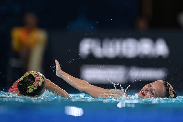 France, Paris, Centre Aquatique Olympique Metropole du Grand Paris, 31.07.2026, European Aquatics Championships Artistic Swimming - Day 1 - Duet Free Preliminary, Laelys Alavez and Romane Lunel of France Photo by Eibner Pressefoto Tino Henschel European Aquatics Championships Artistic Swimming - Day 1 - Duet Free Preliminary Paris *** France, Paris, Centre Aquatique Olympique Metropole du Grand Paris, July 31, 2026, European Aquatics Championships, Artistic Swimming, Day 1, Duet Free Preliminary, Laelys Alavez and Romane Lunel of France. Photo by Eibner Pressefoto, Tino Henschel. European Aquatics Championships, Artistic Swimming, Day 1, Duet Free Preliminary, Paris Copyright: xEibnerxPressefotox