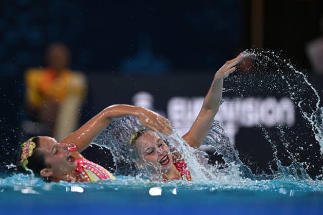 France, Paris, Centre Aquatique Olympique Metropole du Grand Paris, 31.07.2026, European Aquatics Championships Artistic Swimming - Day 1 - Duet Free Preliminary, Laelys Alavez and Romane Lunel of France Photo by Eibner Pressefoto Tino Henschel European Aquatics Championships Artistic Swimming - Day 1 - Duet Free Preliminary Paris *** France, Paris, Centre Aquatique Olympique Metropole du Grand Paris, July 31, 2026, European Aquatics Championships, Artistic Swimming, Day 1, Duet Free Preliminary, Laelys Alavez and Romane Lunel of France. Photo by Eibner Pressefoto, Tino Henschel. European Aquatics Championships, Artistic Swimming, Day 1, Duet Free Preliminary, Paris Copyright: xEibnerxPressefotox