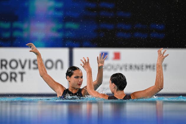 France, Paris, Centre Aquatique Olympique Metropole du Grand Paris, 31.07.2026, European Aquatics Championships Artistic Swimming - Day 1 - Duet Free Preliminary, Raya Furnadzhieva and Lora Zheynova of Bulgaria Photo by Eibner Pressefoto Tino Henschel European Aquatics Championships Artistic Swimming - Day 1 - Duet Free Preliminary Paris *** France, Paris, Centre Aquatique Olympique Metropole du Grand Paris, July 31, 2026, European Aquatics Championships, Artistic Swimming, Day 1, Duet Free Preliminary: Raya Furnadzhieva and Lora Zheynova of Bulgaria. Photo by Eibner Pressefoto, Tino Henschel. European Aquatics Championships, Artistic Swimming, Day 1, Duet Free Preliminary, Paris Copyright: xEibnerxPressefotox