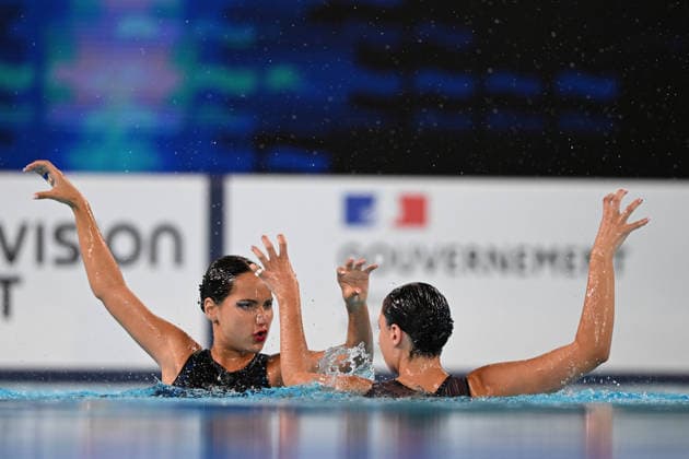 France, Paris, Centre Aquatique Olympique Metropole du Grand Paris, 31.07.2026, European Aquatics Championships Artistic Swimming - Day 1 - Duet Free Preliminary, Raya Furnadzhieva and Lora Zheynova of Bulgaria Photo by Eibner Pressefoto Tino Henschel European Aquatics Championships Artistic Swimming - Day 1 - Duet Free Preliminary Paris *** France, Paris, Centre Aquatique Olympique Metropole du Grand Paris, July 31, 2026, European Aquatics Championships, Artistic Swimming, Day 1, Duet Free Preliminary: Raya Furnadzhieva and Lora Zheynova of Bulgaria. Photo by Eibner Pressefoto, Tino Henschel. European Aquatics Championships, Artistic Swimming, Day 1, Duet Free Preliminary, Paris Copyright: xEibnerxPressefotox